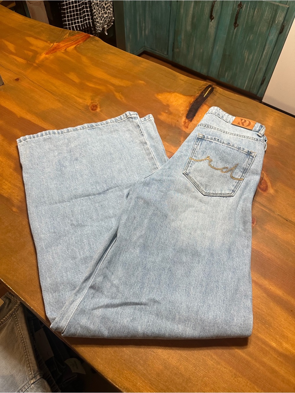 Ranch Dress’n Light Wash Ava Wide Leg Pleated Jeans
